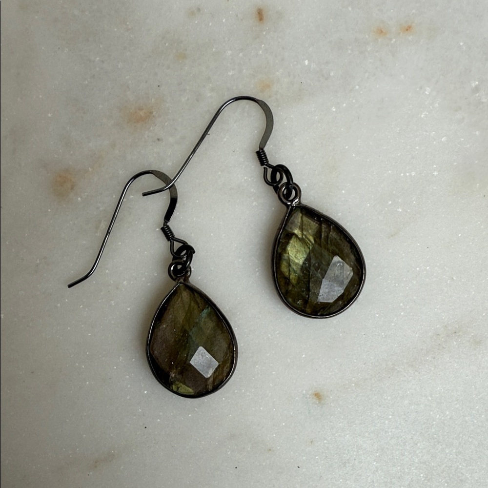Elegant Labradorite Drop Earrings